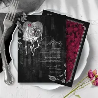 Skeletons Gothic Wedding Burgundy ID866 Menu