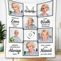 Elegant Memorial 6 Photo Collage Personalized  Fleece Blanket