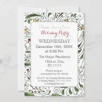 Mod Holiday Pattern, holiday party Invitation