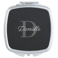 Elegant Modern Classic Minimalist Monogram Trendy Compact Mirror