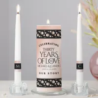 Elegant 30th Pearl Wedding Anniversary Celebration Unity Candle Set