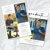 Graduation Multi Photo Calligraphy Graduate Invitation