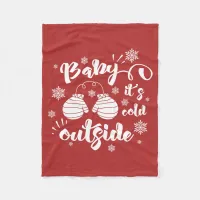 Baby its cold outside cute mittens winter fleece blanket