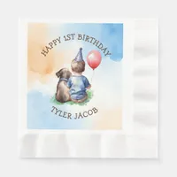 Personalized Boy's First Birthday  Napkins