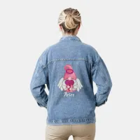 Gnome Aries Zodiac Astrology Sign Angel Women Denim Jacket