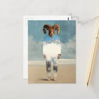 Bighorn Sheep Person on the Beach Postcard