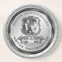 Vintage 25th Anniversary ID195 Sandstone Coaster