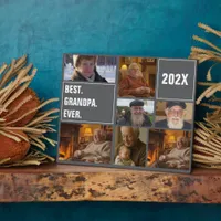 Best Grandpa Ever Photo Collage and Custom Text Plaque