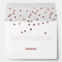 Rose Gold Glitter Confetti Envelope