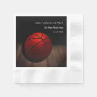 Basketball bachelor / birthday party Orange Black Napkins