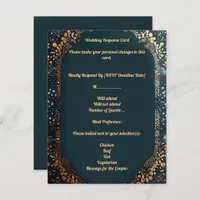 Response card with small dotted design florals