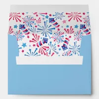 Watercolor Fireworks 4th of July Envelope