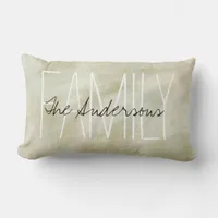 Abstract Brushstrokes Family Monogram Lumbar Pillow