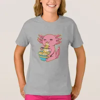 Adorable Axolotl Eating Ramen T-Shirt