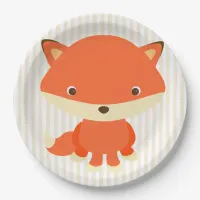 Cute Woodlands Creature Fox Party Plate