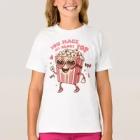 Vintage Vibes Popcorn You Make My Heart Pop Cute T-Shirt