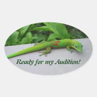 Gold Dust Day Gecko – Audition and Get Some Gecko Oval Sticker