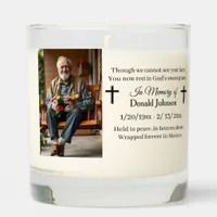 Black Cross and Poem Photo Memorial Scented Candle