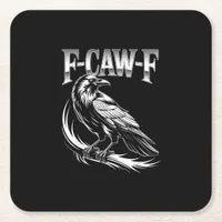 F-Caw-F Crow Womens Trendy Casual Square Paper Coaster