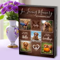 Rustic Loving Memory Photo Collage Pet Memorial  Wooden Box Sign
