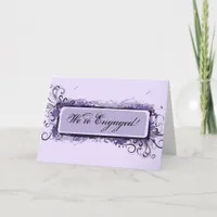 Purple Abstract Floral Engagement Announcement