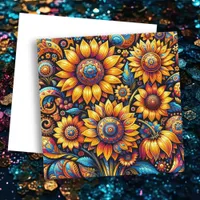 Beautiful Hyperrealistic Sunflower Art Blank Card