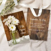 Mason Jar White Daisies Quinceañera Save the Date