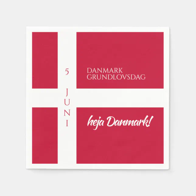 Danmark Grundlovsdag Danish National Day Flag Napkins