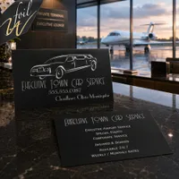 Executive Town Car Service Silver Foil Business Cards