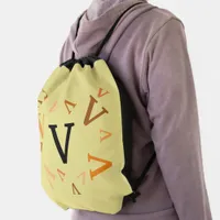 Drawstring Backpack - Jumbled Letters in Oranges