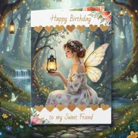 Happy Birthday Sweet Friend | Fairy Themed Card