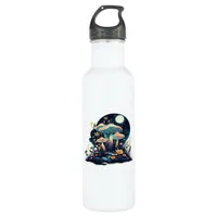 Cottagecore And Aesthetic Goblincore Mushroom Fair Stainless Steel Water Bottle