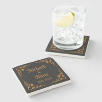 Goth or Halloween Wedding Stone Coaster