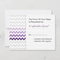 Mod chevron purple Ombre wedding rsvp