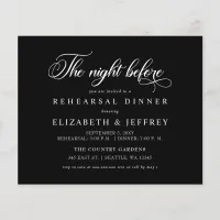 Budget Black Night Before Rehearsal Dinner invite