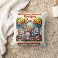 National Dog Rescue Celebration With Rock Band Throw Pillow