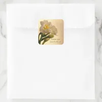 White Double Daffodils Wedding Thank You Favor Tag