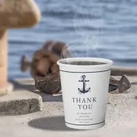 Blue Wave Anchor Wedding Thank You V2 ID836 Paper Cups