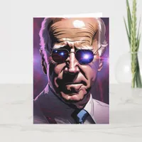 Joe Biden Sunglasses Purple Background Card