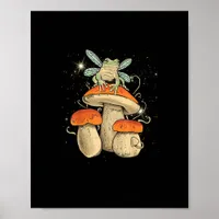 Cute Cottagecore Aesthetic Mushroom Frog Goblincor Poster
