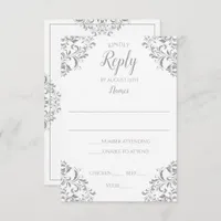 Elegant Wedding Response Card - Nadine (Gray)