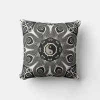 Sunflower YinYang Modern Tribal Art Cushion