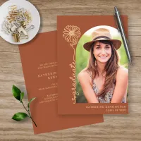 Boho Arch Terracotta Gold Handwritten Photo Invitation