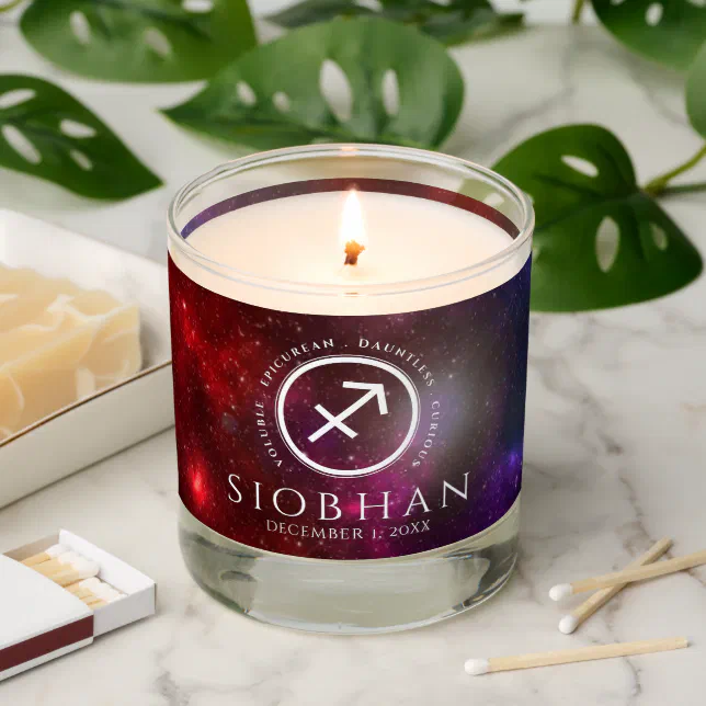 Elegant Starfield Sagittarius Western Zodiac Scented Candle