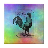 Vintage Pastel Rooster Tile