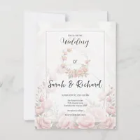 Whisper Soft Pink Floral Romantic Garden Wedding Postcard