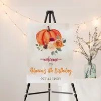 Fall Pumpkin Patch Birthday Welcome Sign