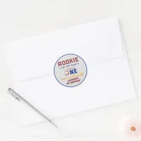 Rookie of the Year 1st Birthday Baseball  Classic Round Sticker