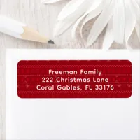 Red Nordic Christmas Return Address Label