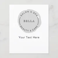 Minimal Modern Gray Salon and Spa Business Flyers